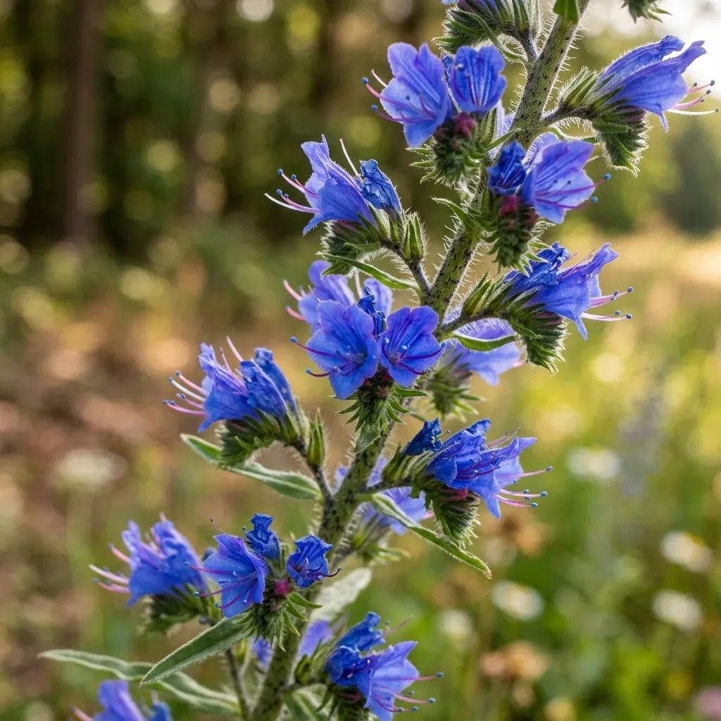 Prachtige blauwe bloemen van Slangenkruid (Echium vulgare)