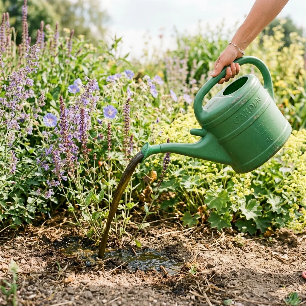 Vloeibare brandnetelgier als plantenvoeding