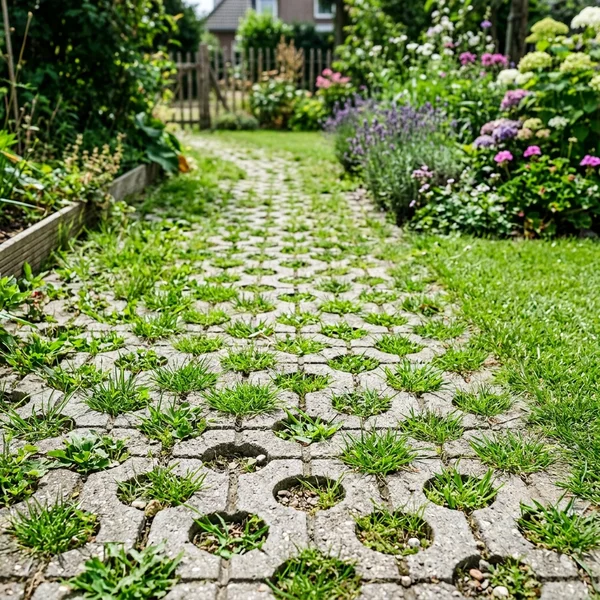 Grasdalen en grasbetontegels