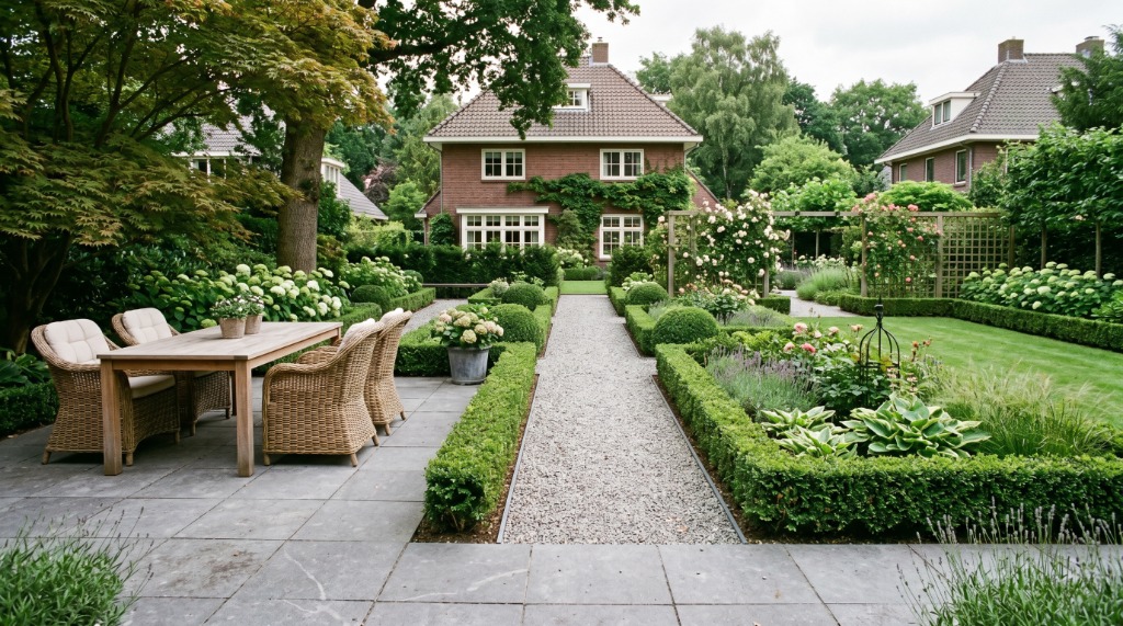 Klassieke tuinstijl voorbeeld