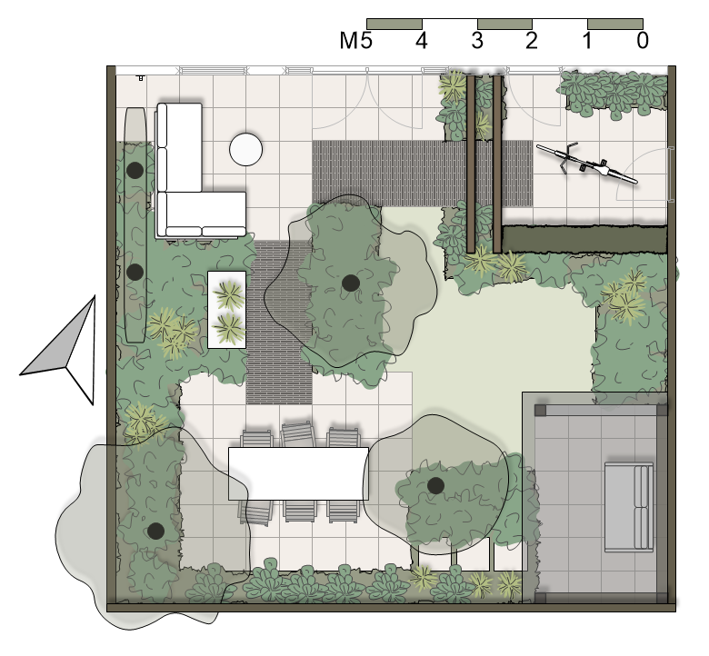 tuinontwerp voorbeeldtekening